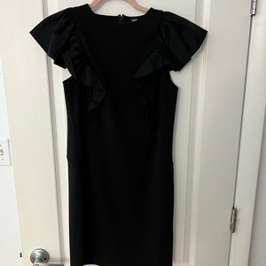EXPRESS black ruffle sleeve dress
